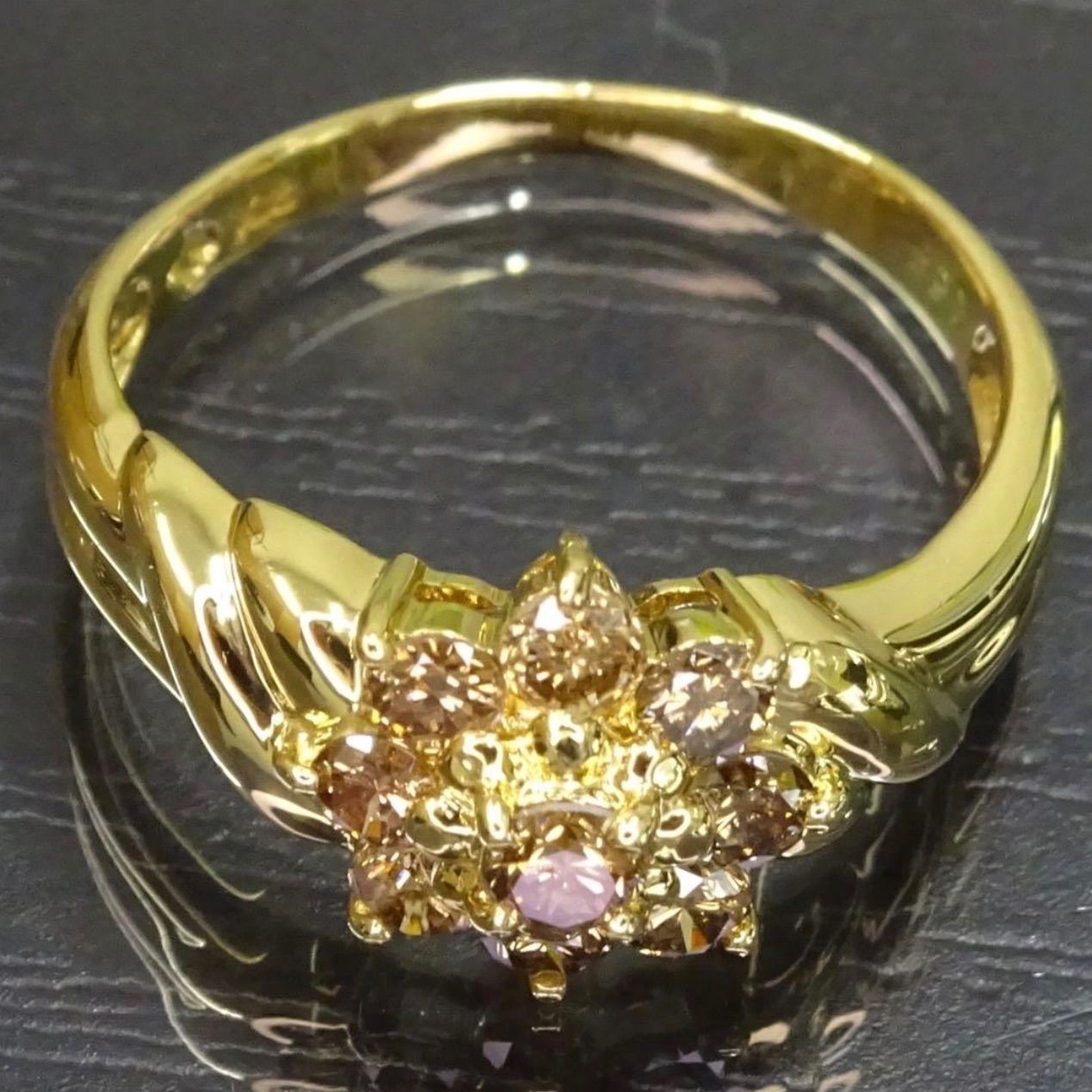 18金 K18 ゴールド GOLD 750 ジュエリーマキ 天然ダイヤモンド0.58ct 