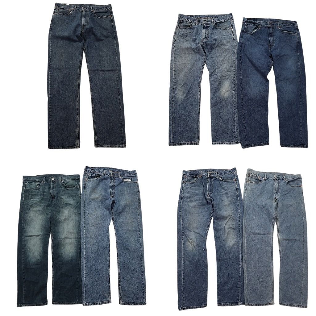 古着卸 リーバイス 505 デニム パンツ 7枚セット メンズ 35 36 縦落ち インディゴブルー 古着 NC4805