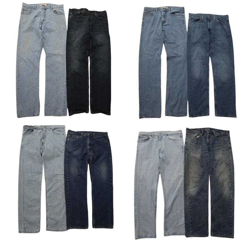 古着卸 リーバイス 505 デニム パンツ 8枚セット メンズ 36 縦落ち ヒゲ テーパード 古着 NC4803