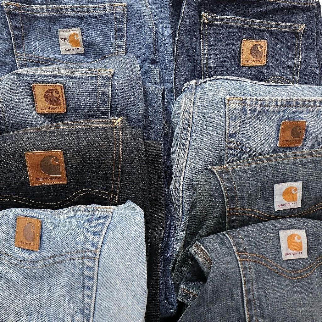 古着卸 まとめ売り カーハート Carhartt デニム パンツ 7枚セット (メンズ 38 /40 ) アメカジ インディゴブルー 中古 古着 ND4883 カーハート 古着卸 まとめ売り 42&frasl;40 ‎Carhartt 12枚