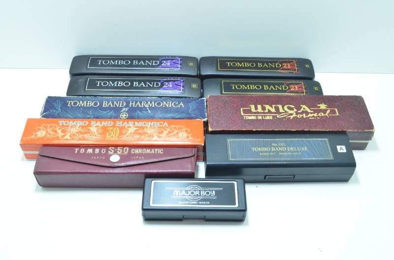 SUZUKI MANJI & TOMBO MAJORBOY まとめ売り 送料無料】TOMBO トンボ ハーモニカ まとめ売り 10本セット BAND 21 24