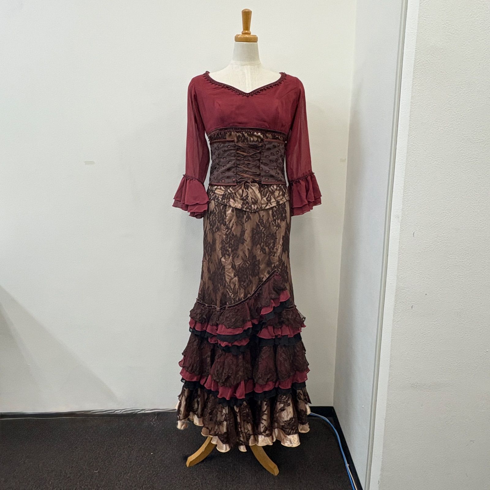 フラメンコドレス 青・黒・水色 C72SI】青ジャケット＆ナス紺