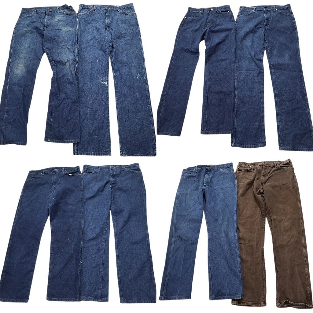 古着卸 Wrangler ラングラー デニム パンツ セット メンズ 36 37 38 ブラウン 古着 NC 4916