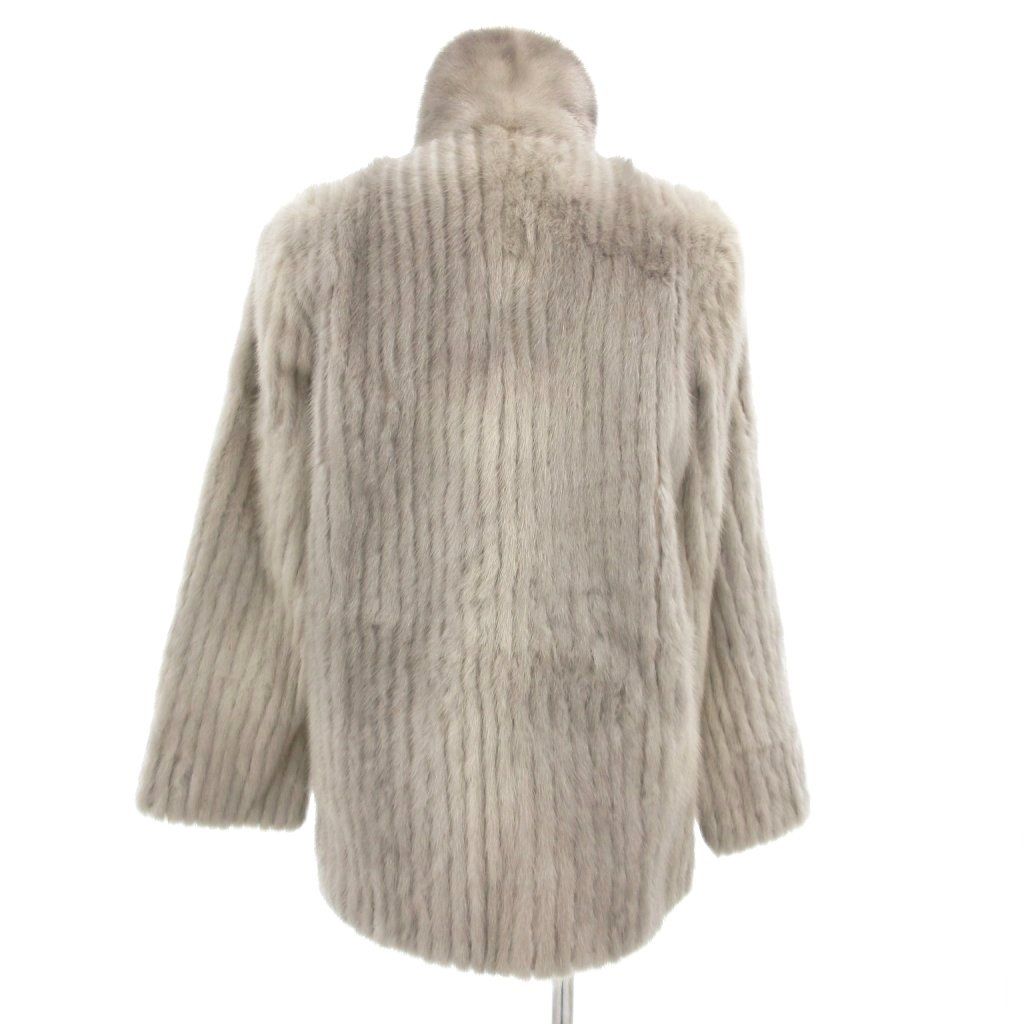 ノーブランド サファイア ミンクファー コート 毛皮 ストライプ