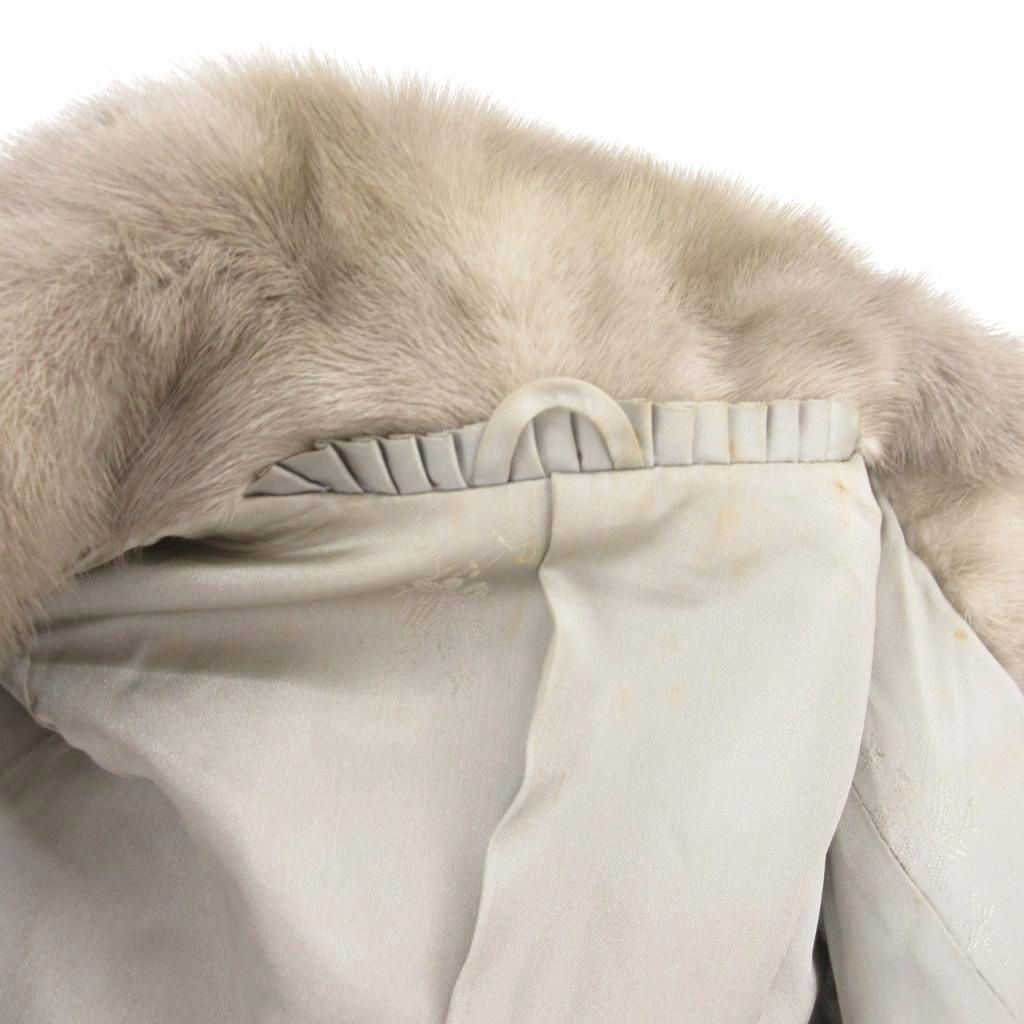 ノーブランド サファイア ミンクファー コート 毛皮 ストライプ 9