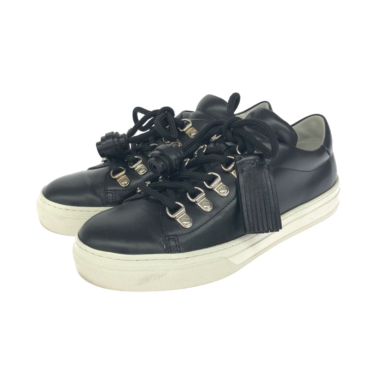 TOD'S トッズ レザースニーカー/タッセルフリンジ 表記サイズ:36