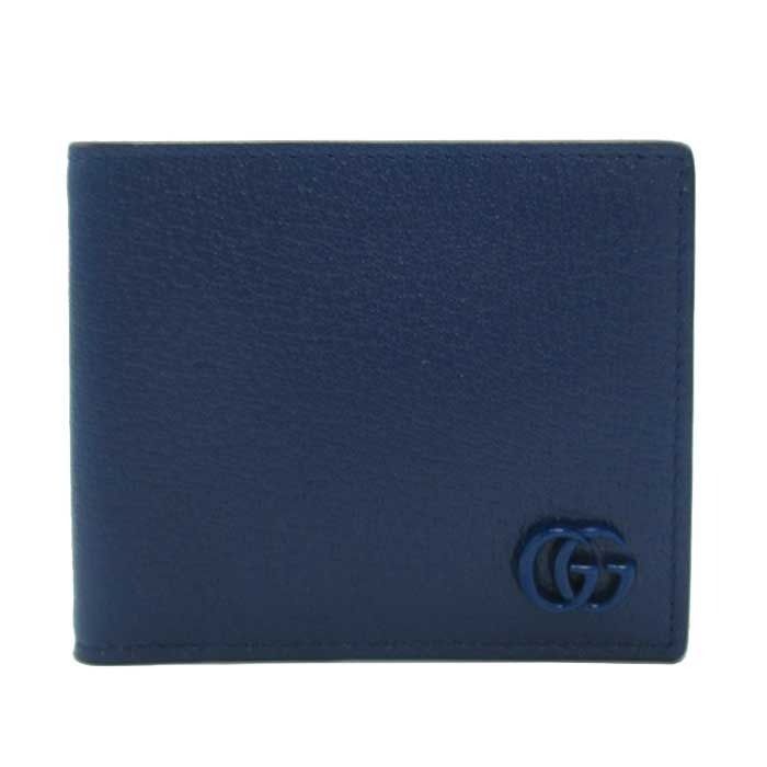 グッチ 財布 二つ折り財布 小銭入れ無し GUCCI GG MARMONT GGマーモント レザー カードホルダー ウォレット 428726 1T56F 4236 ネイビー系 ブティックライン メンズ