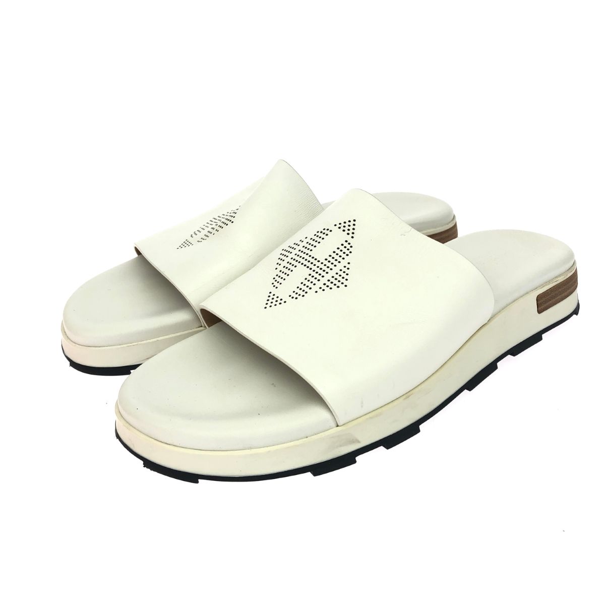 HERMES エルメス リフレックス 表記サイズ 42 レザー パンチング ホワイト メンズ 240001165024