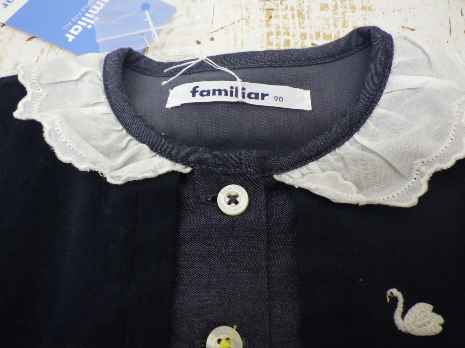 familiar ファミリア ワンピース 白鳥柄 ボレロ ワンピース 90㎝ 子供 