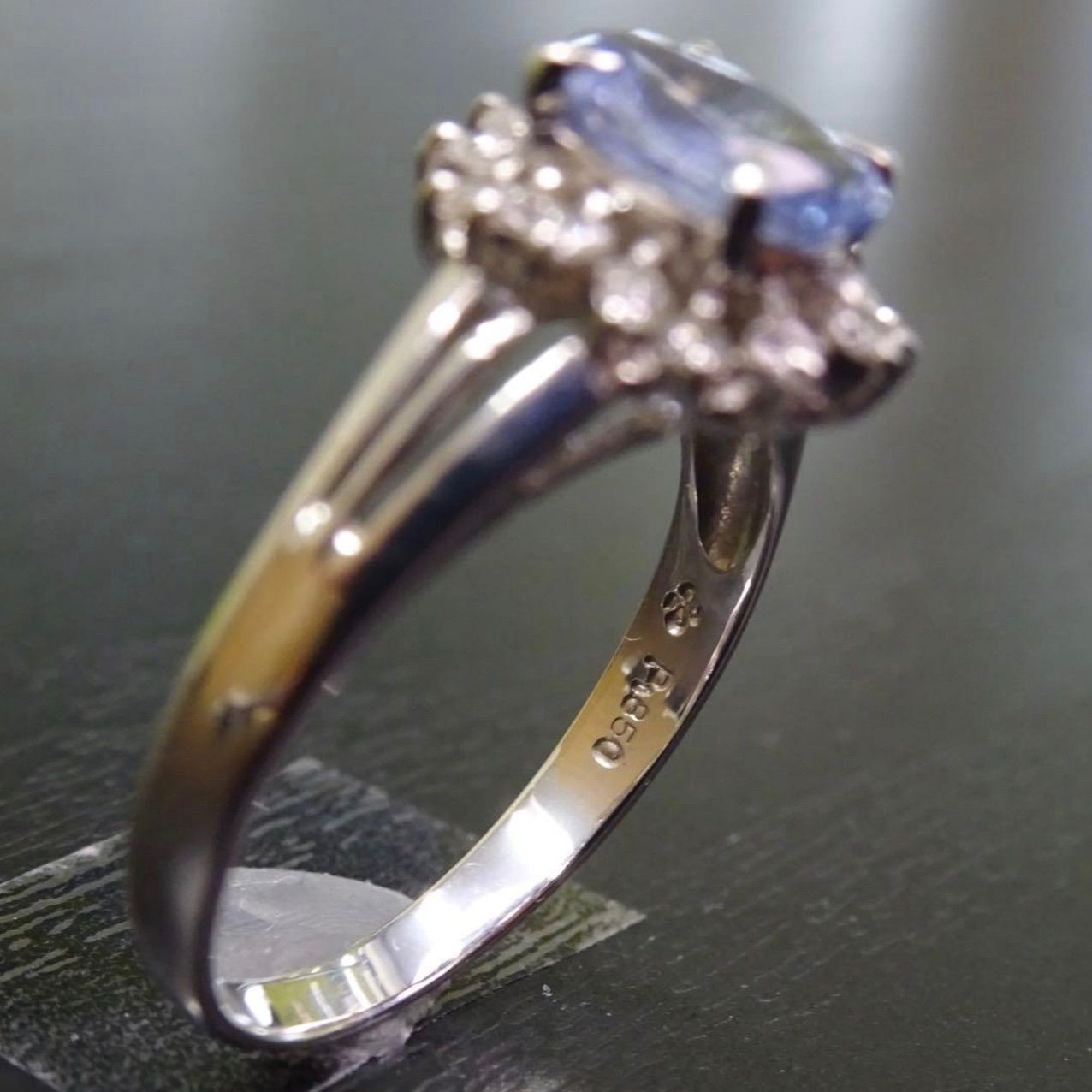 プラチナ pt850 ジュエリーマキ 天然サファイア0.99ct 天然 