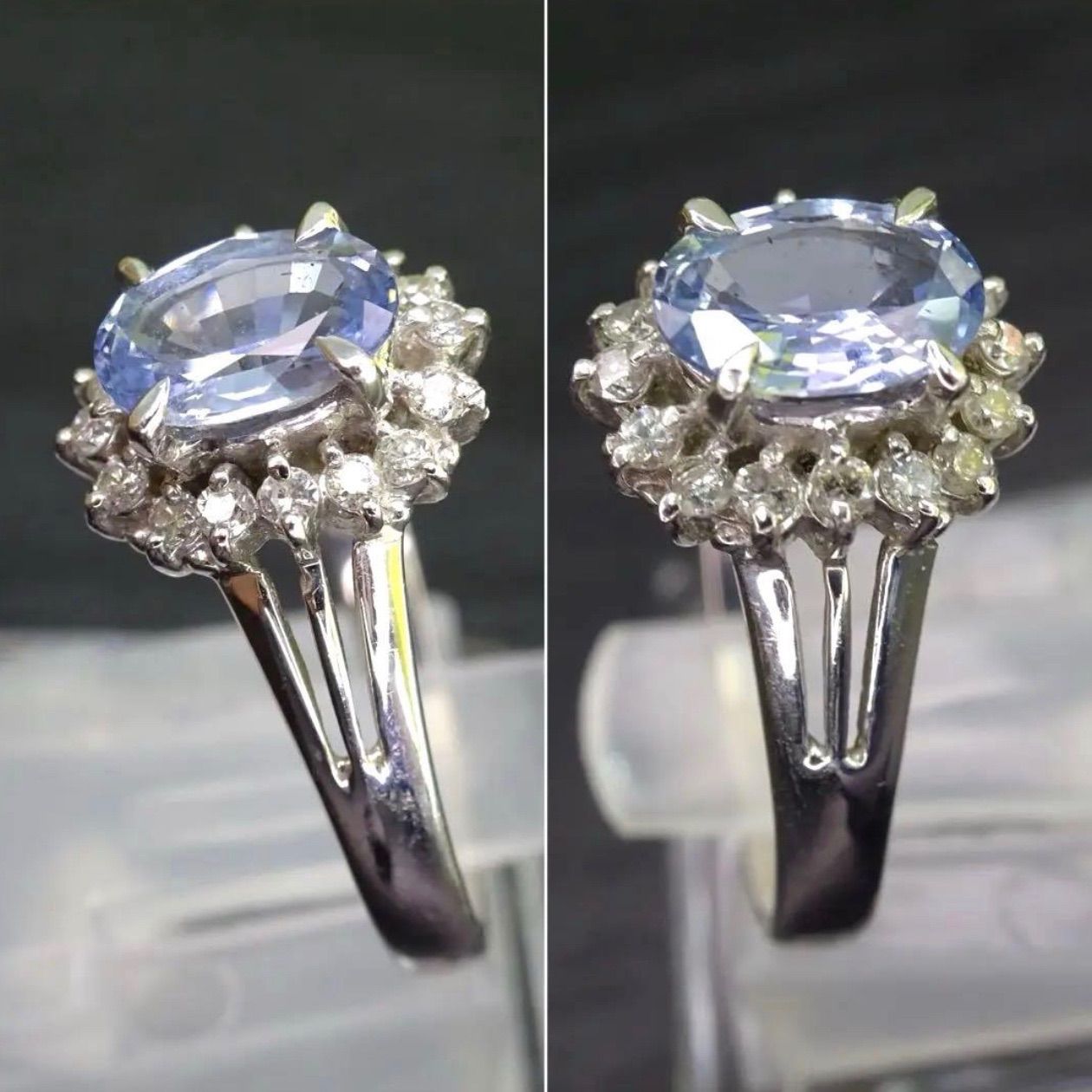 ジュエリーマキ Pt850 天然サファイア0.39ct ダイヤモンド0.10ct ジュエリーマキ Pt850 天然サファイア0.39ct ダイヤモンド0.10ct