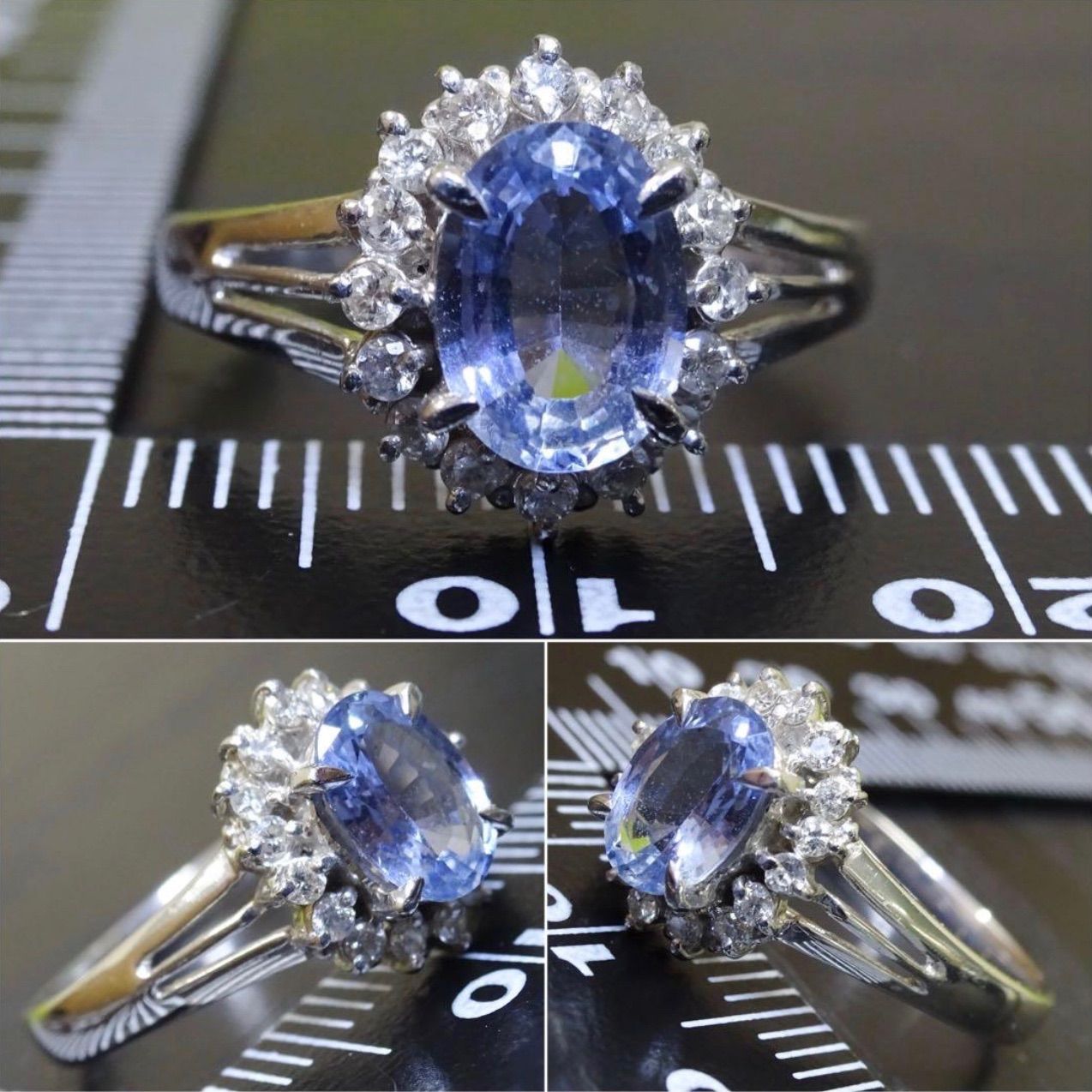 プラチナ pt850 ジュエリーマキ 天然サファイア0.99ct 天然 