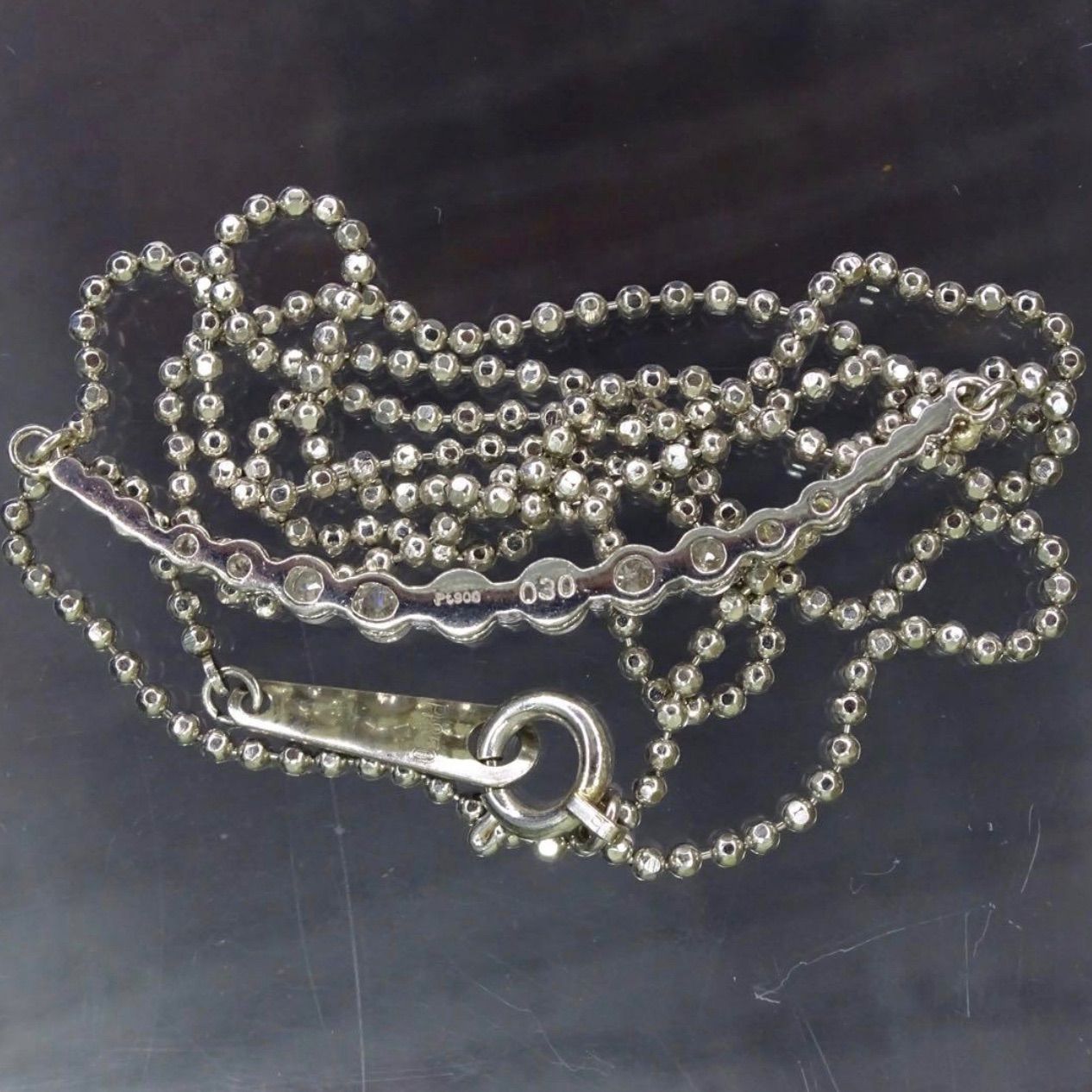 プラチナ pt900 pt850 天然ダイヤモンド0.30ct バーデザイン