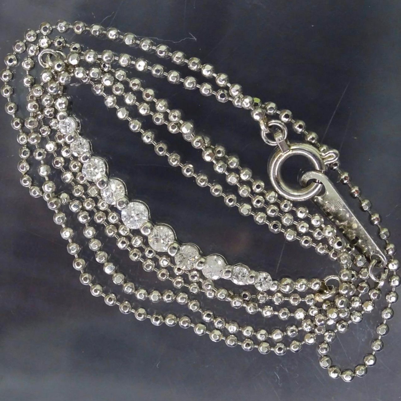 プラチナ pt900 pt850 天然ダイヤモンド0.30ct バーデザイン 