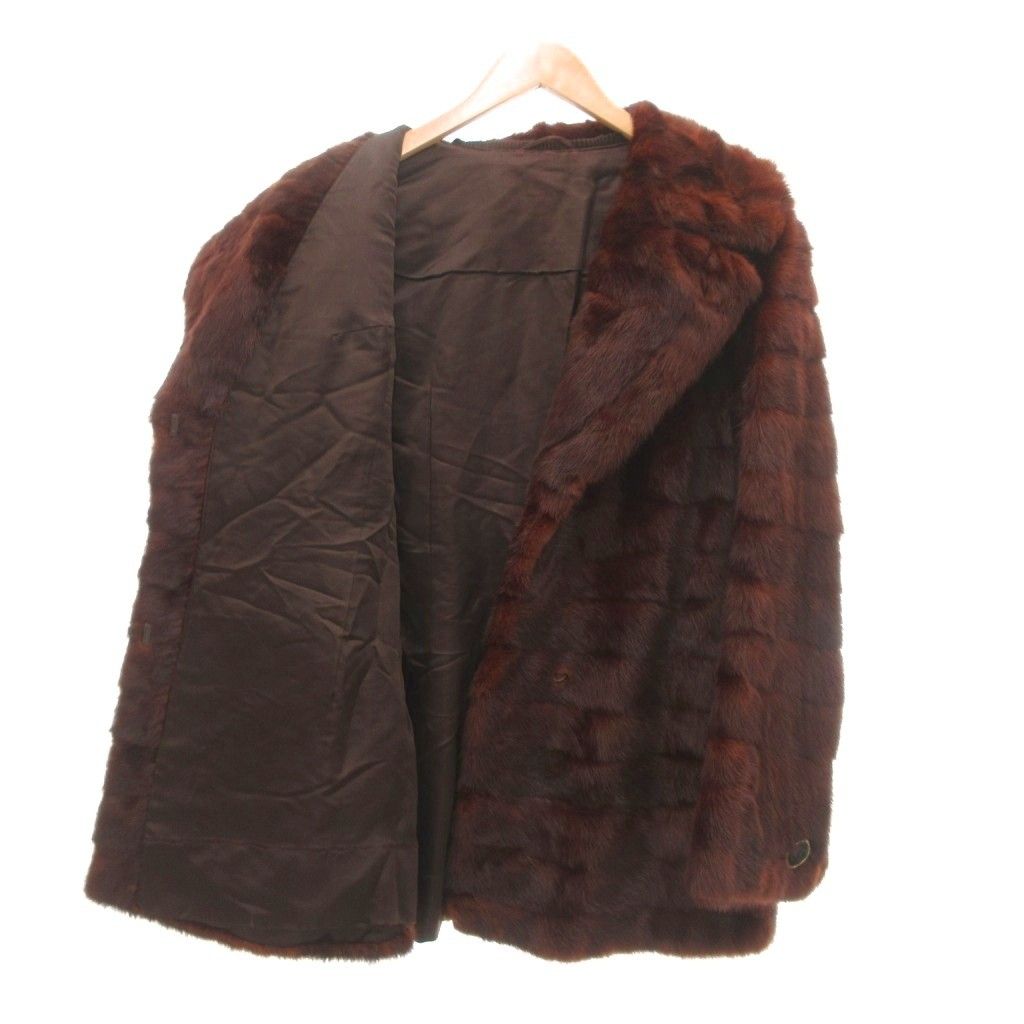 【中古】ファーコート ミンク 毛皮 13 茶 ブラウン ハーフ丈 /UO ■GY18 レディース ファーコート ミンク 毛皮 13 茶 ブラウン ハーフ丈 /UO □GY18 中古