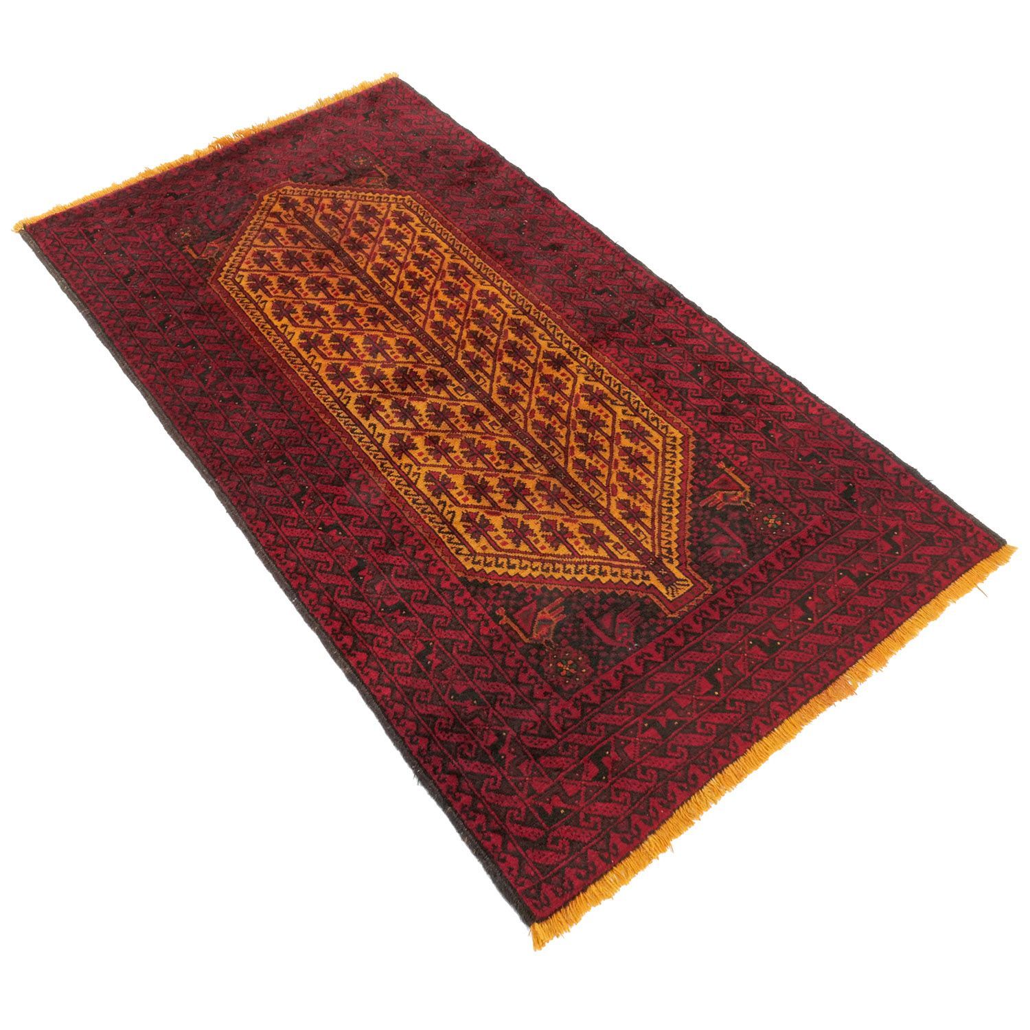 トルバトヘイダリエ 1960年代 1800×1030mm セミアンティーク 生命の樹 ミフラーブ ウール 手織り アンティークペルシャ絨毯 ヴィンテージラグ専門店 carpet