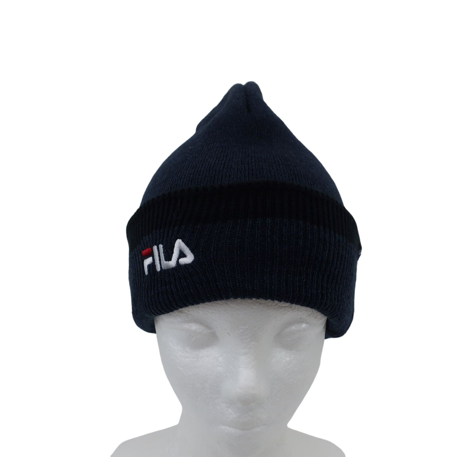 美品】FILA GOLF(フィラゴルフ) ニット帽 ネイビー メンズ