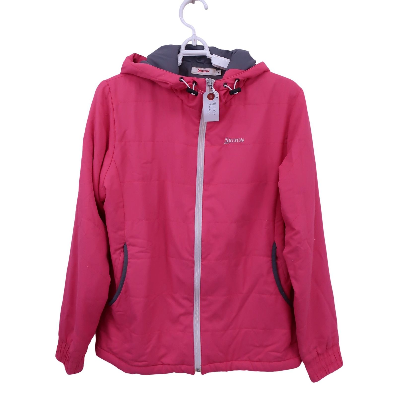 新品　SRIXON ゴルフウェア　レディースM ウインドブレーカー SRIXON スリクソン レイン ジップジャケット 2way ピンク系