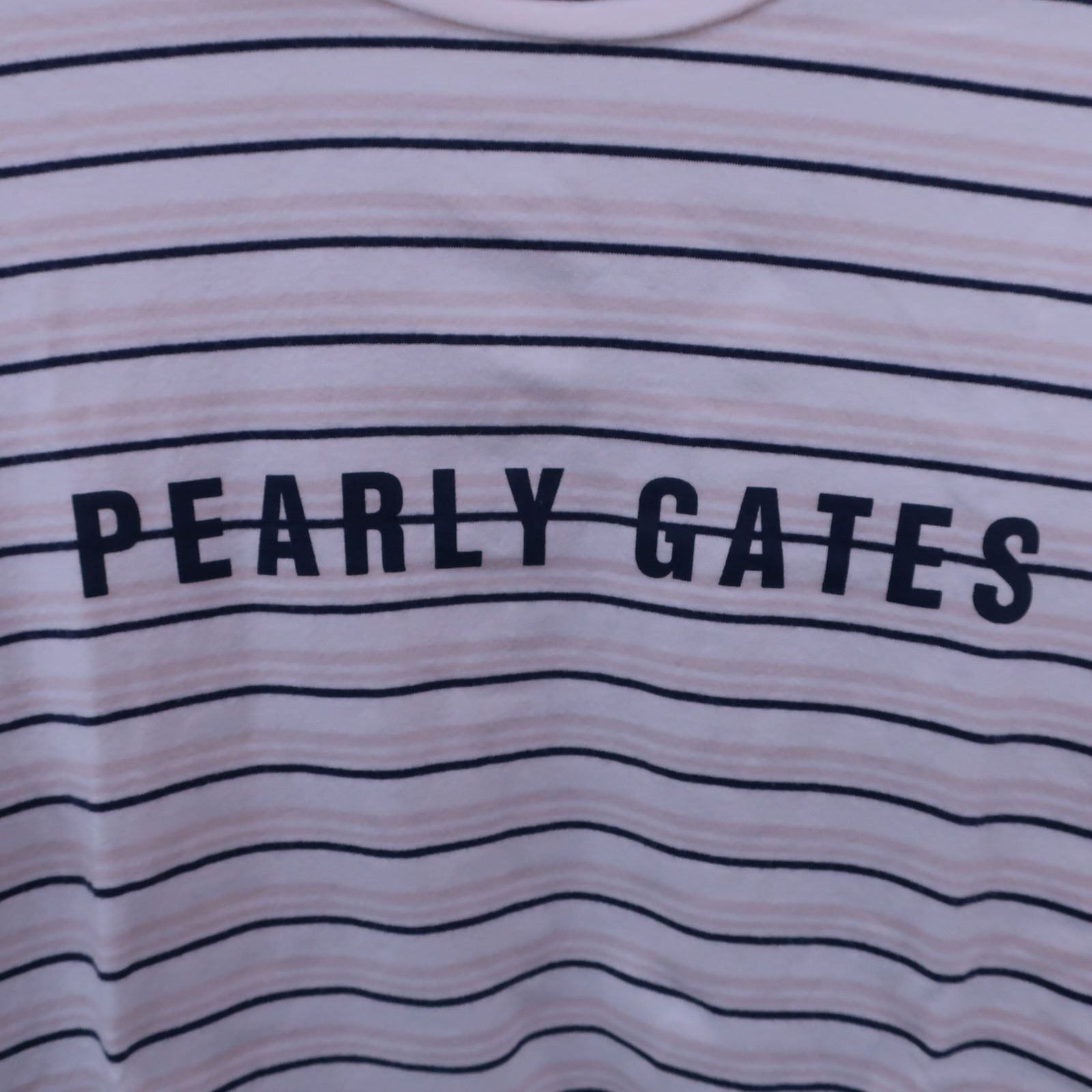 新品 パーリーゲイツ ボーダー プレミアムウォーム 長袖シャツ(5)サイズL/白 新品 パーリーゲイツ ボーダー プレミアムウォーム 長袖シャツ(5