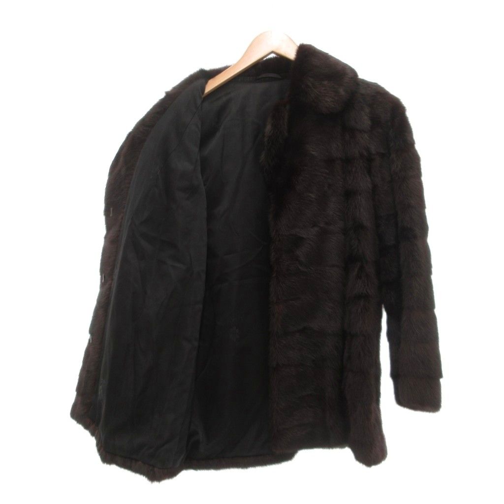 ミンク ファーコート 毛皮 茶 ブラウン ハーフ丈 /UO □GY18