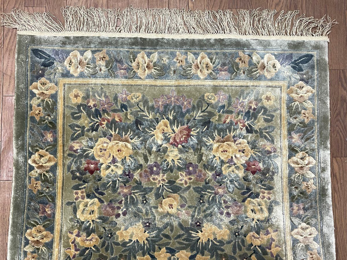 ラグ ラグマット 段通 絨毯169×240cm 唐三彩 アンティーク ローズ ラグ ラグマット 段通 絨毯169×240cm 唐三彩 アンティーク ローズ 楽天