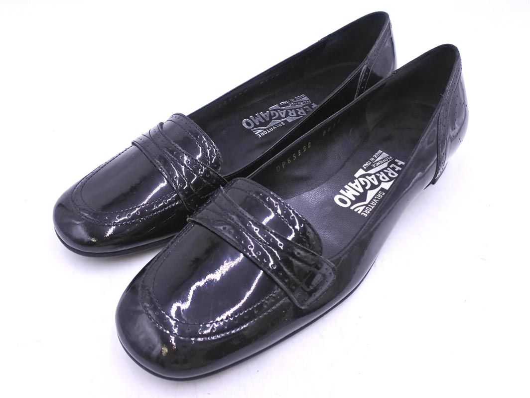 Salvatore Ferragamo◇フラットパンプス/UK6.5/YLW/エナメル