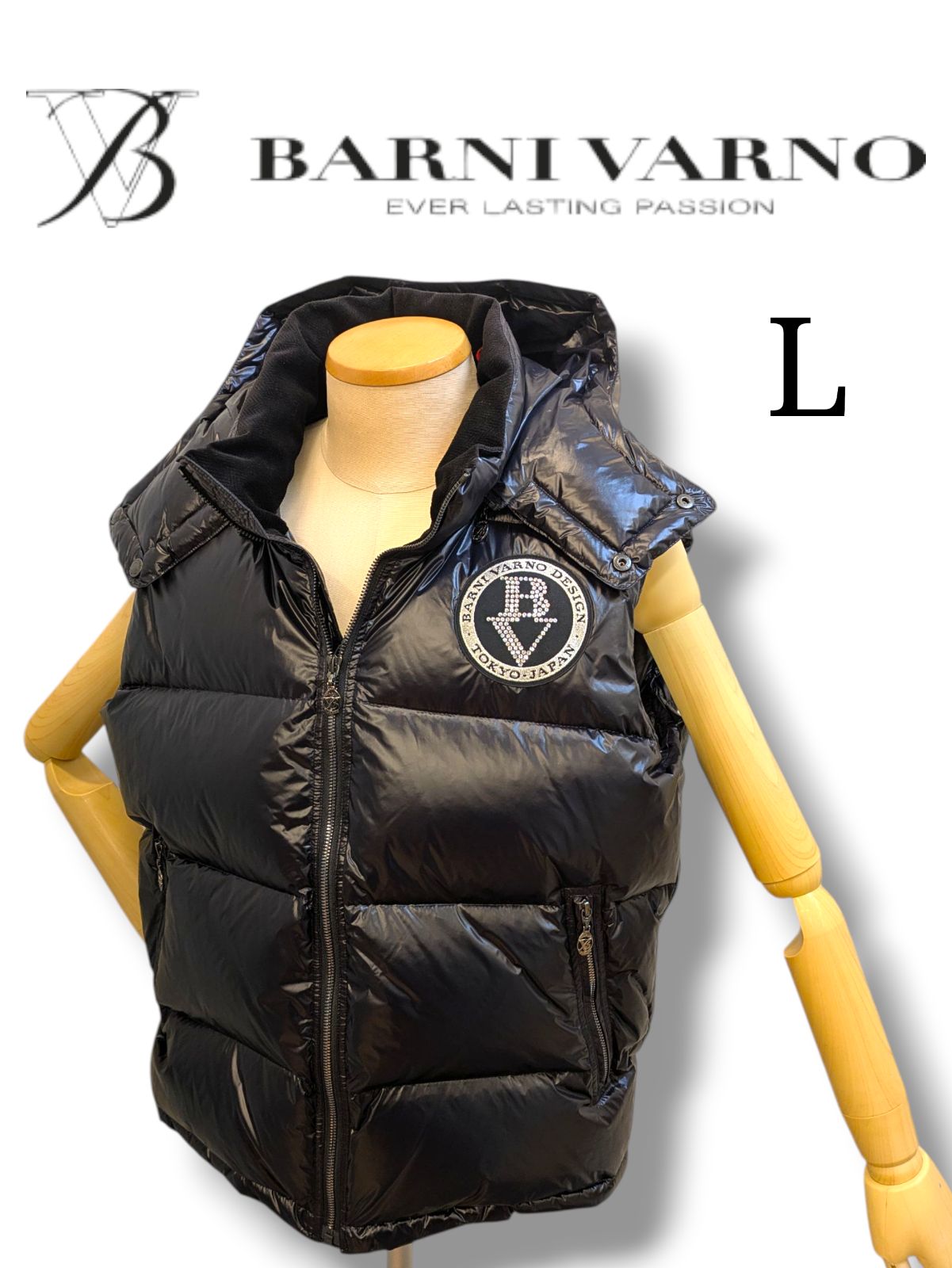 BARNI VARNO／バーニヴァーノ】 ダウンベスト ブラック Lサイズ 日本製 