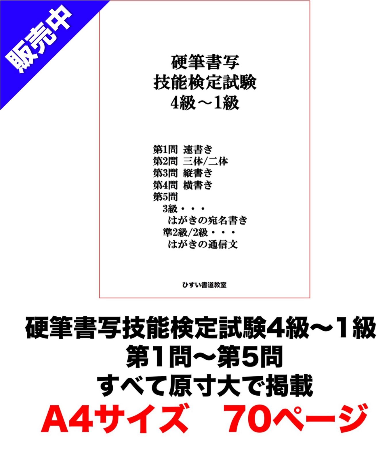 【10%オフ】硬筆ガイドマニュアル＋硬筆1級 第1問 お手本集とおまけ 硬筆書写技能検定試験 4 級〜1 級答案作成マニュアル＋添削済み答案集