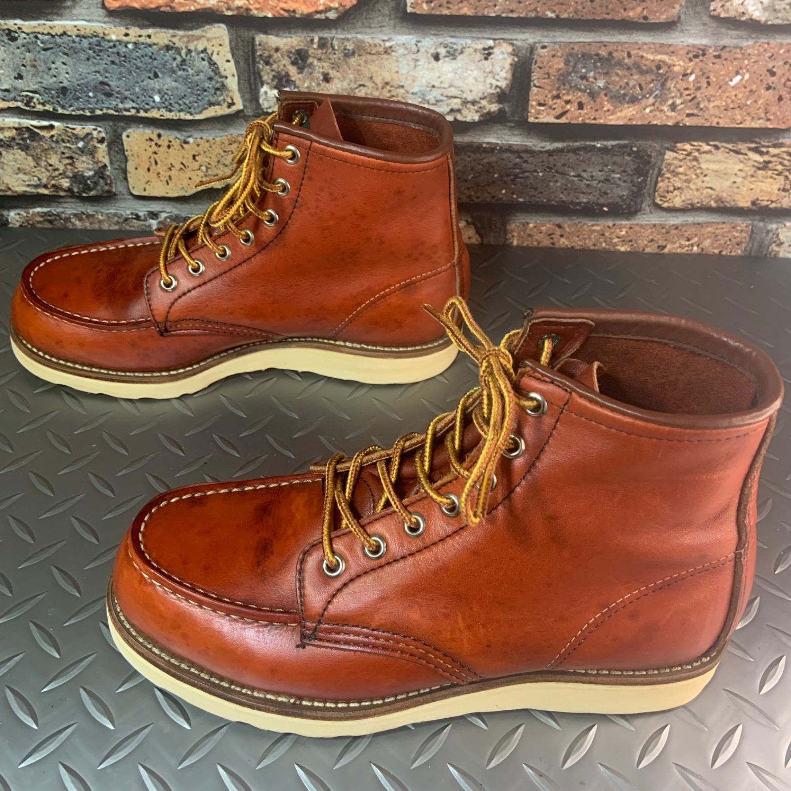 ☆REDWING 875 半円犬タグ 1995年製 US6E JP24㎝ VINTAGE レッド