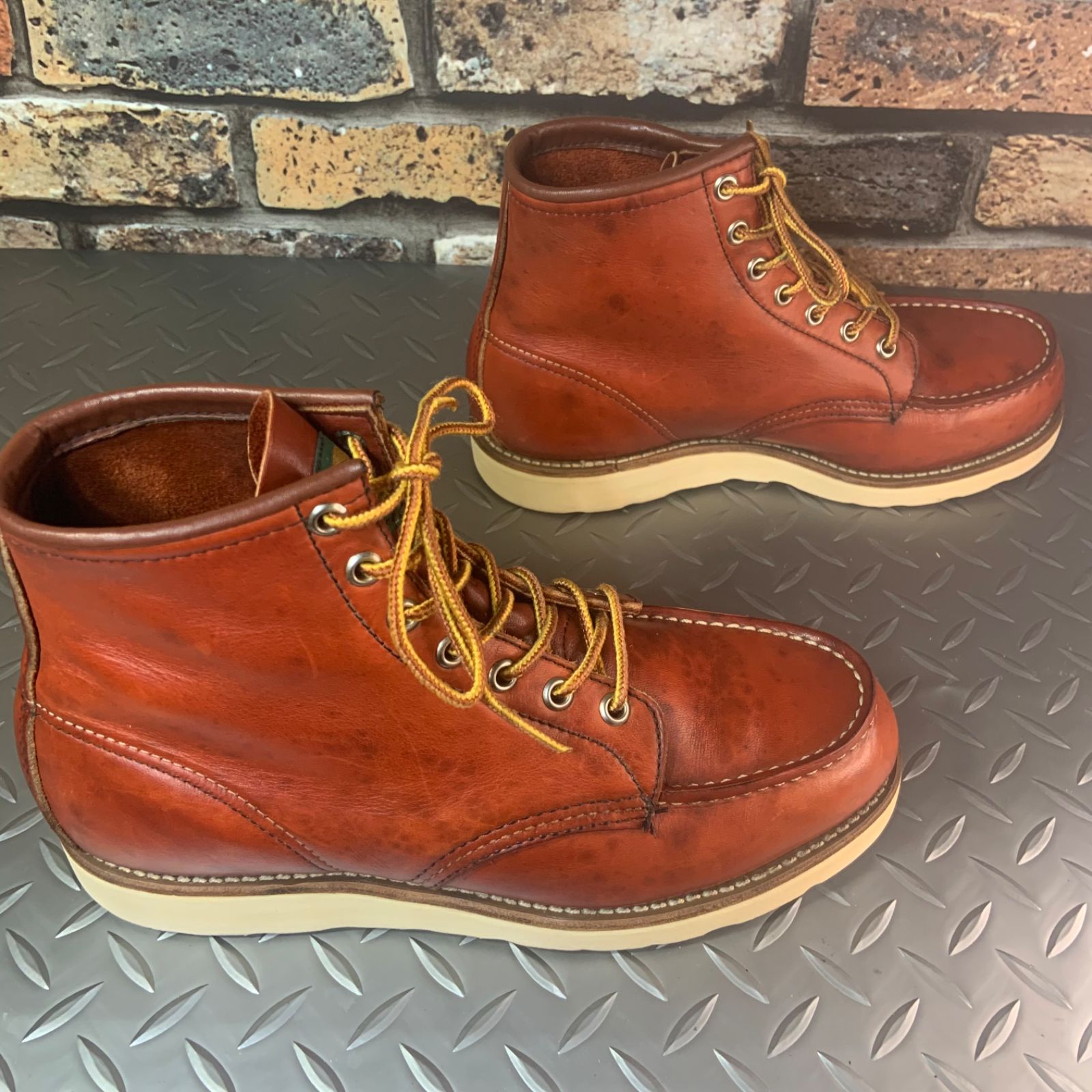 ☆REDWING 875 半円犬タグ 1995年製 US6E JP24㎝ VINTAGE レッド