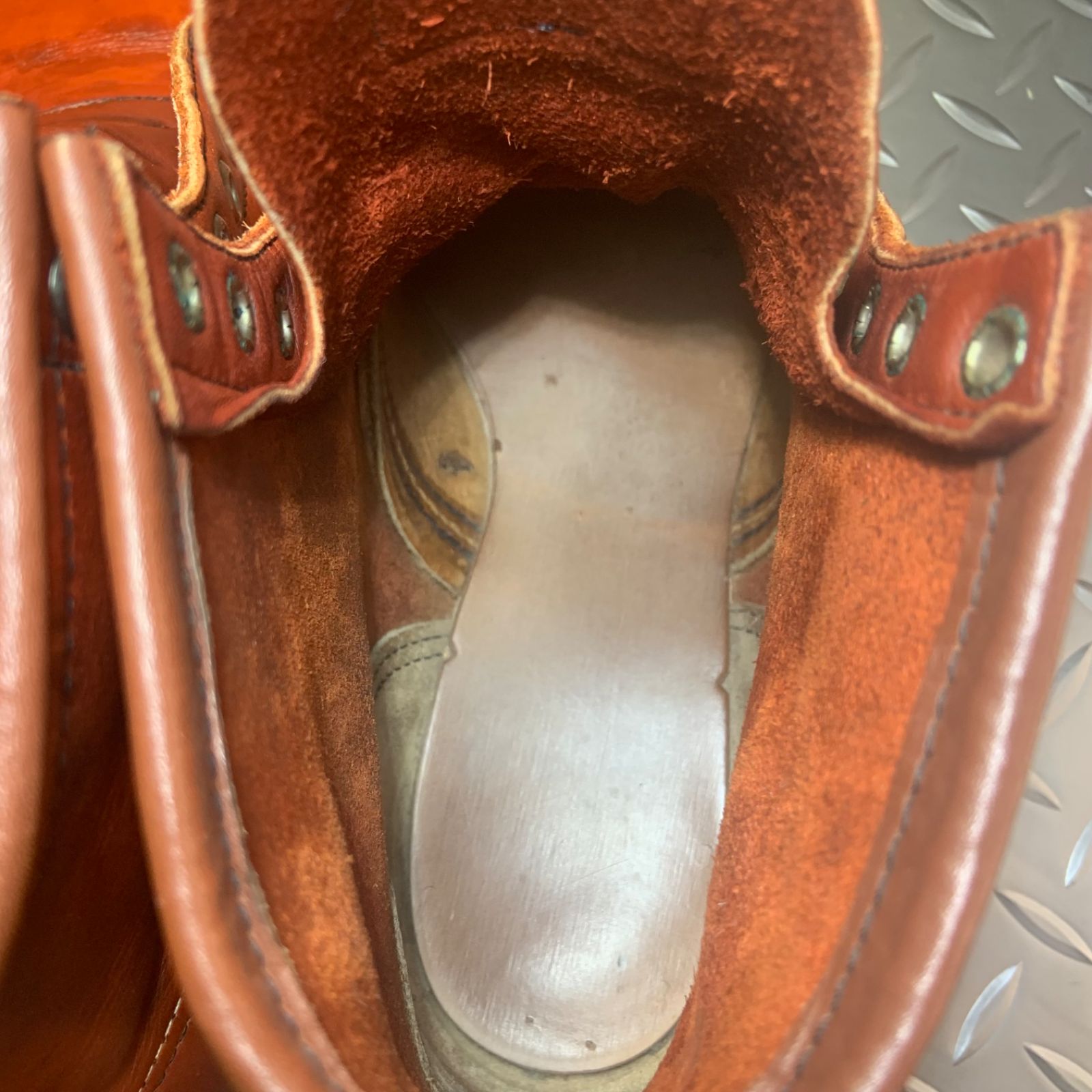☆REDWING 875 半円犬タグ 1995年製 US6E JP24㎝ VINTAGE レッド