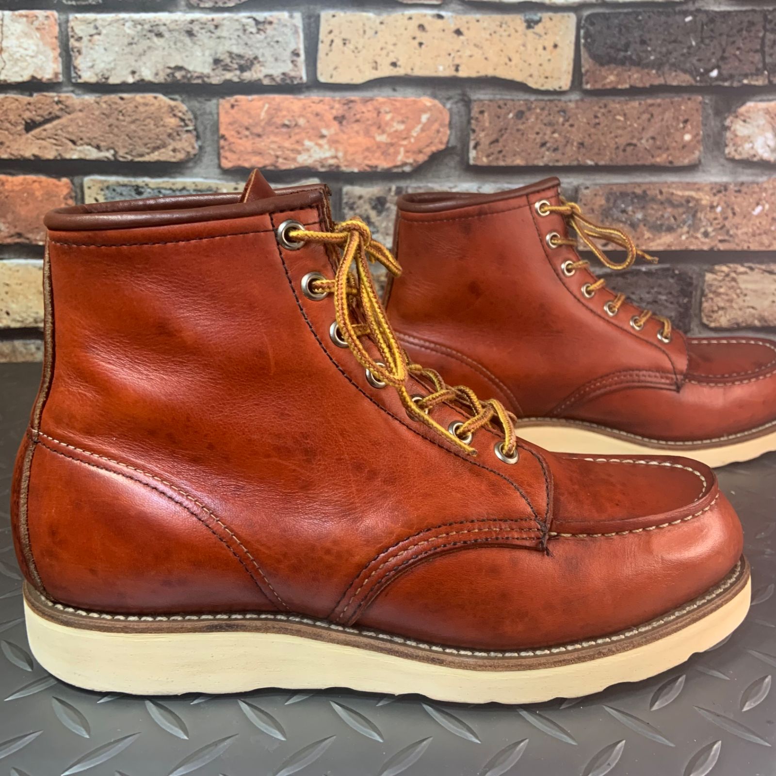 ☆REDWING 875 半円犬タグ 1995年製 US6E JP24㎝ VINTAGE レッド