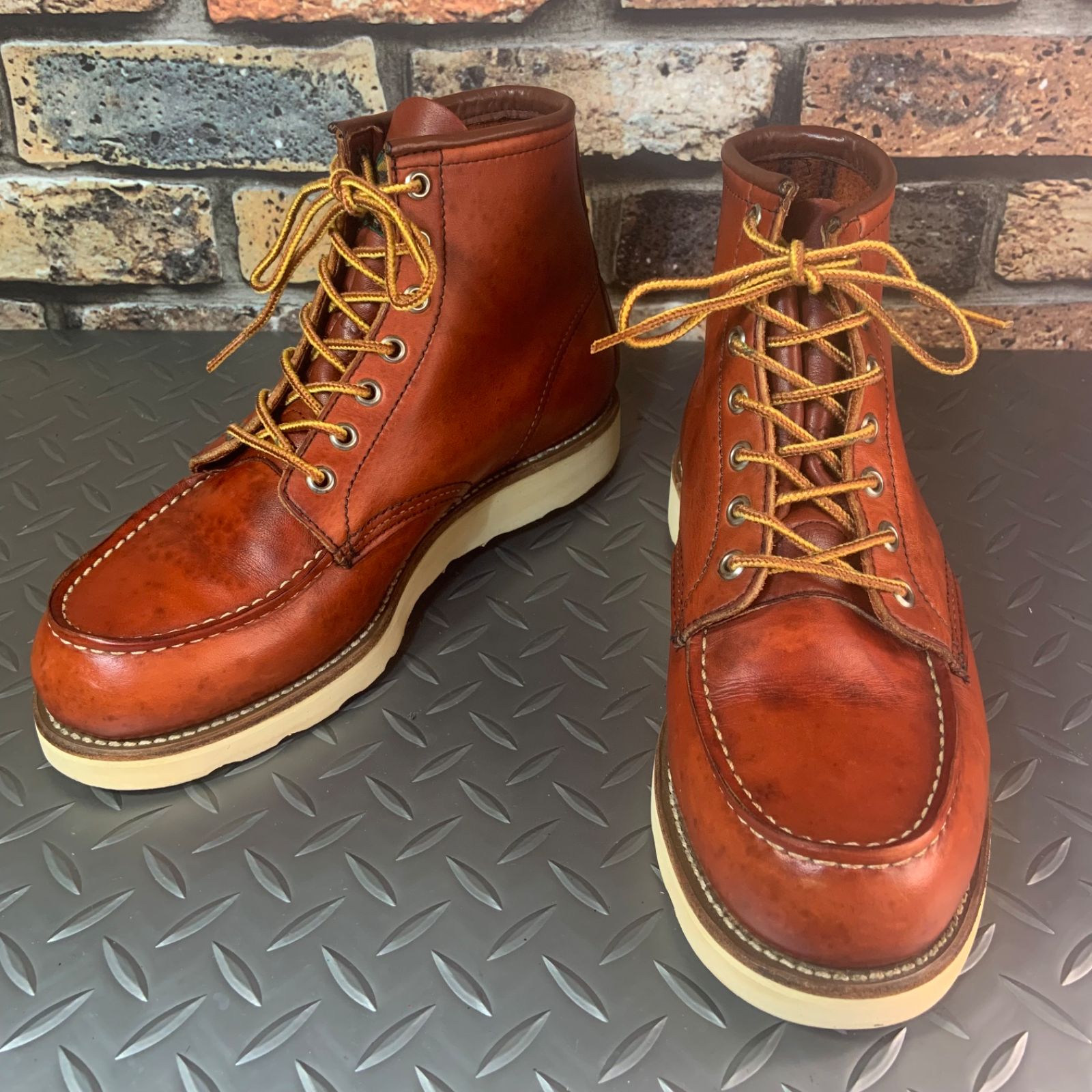☆REDWING 875 半円犬タグ 1995年製 US6E JP24㎝ VINTAGE レッド