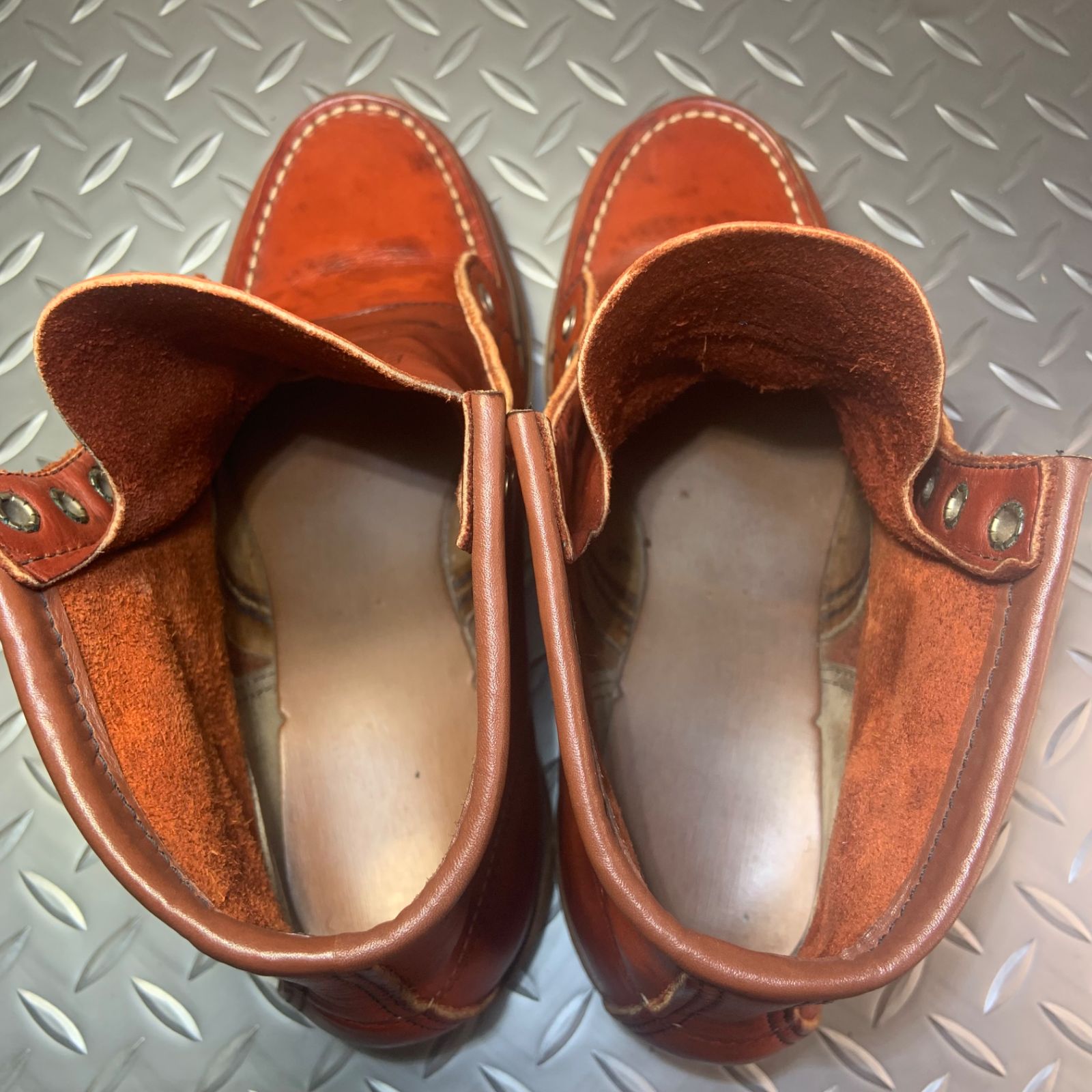 ☆REDWING 875 半円犬タグ 1995年製 US6E JP24㎝ VINTAGE レッド