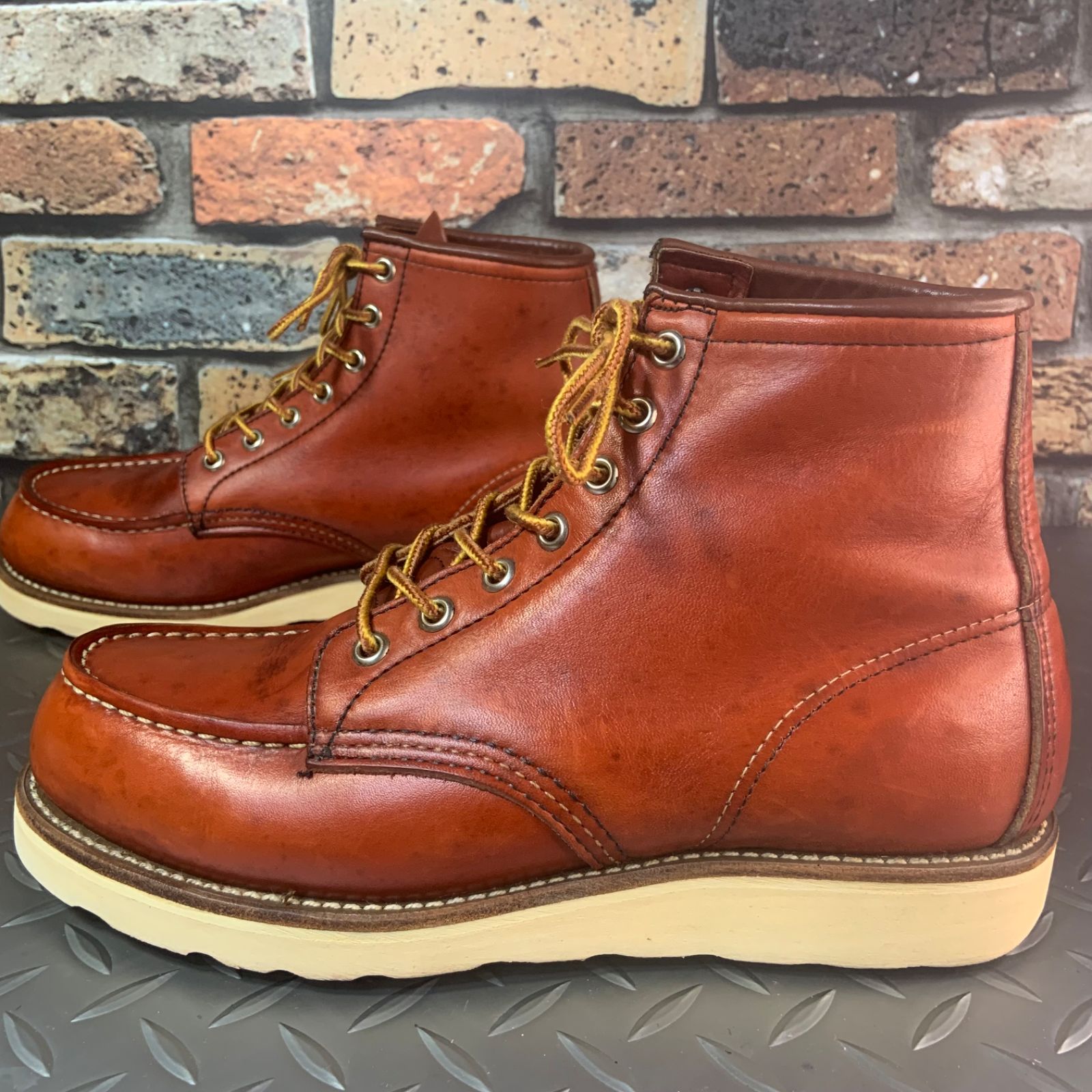 ☆REDWING 875 半円犬タグ 1995年製 US6E JP24㎝ VINTAGE レッド