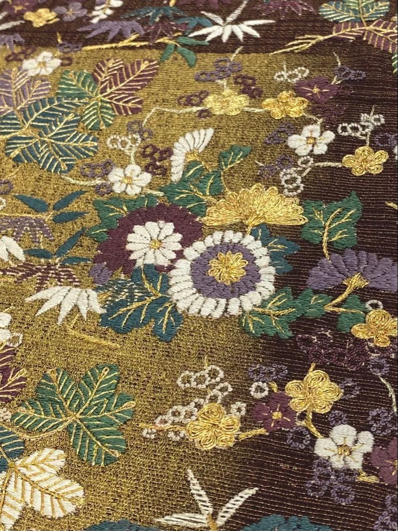 蘇州刺繍 相良刺繍 袋帯 金通し 金彩 金糸 正絹 お太鼓柄 H645 - メルカリ