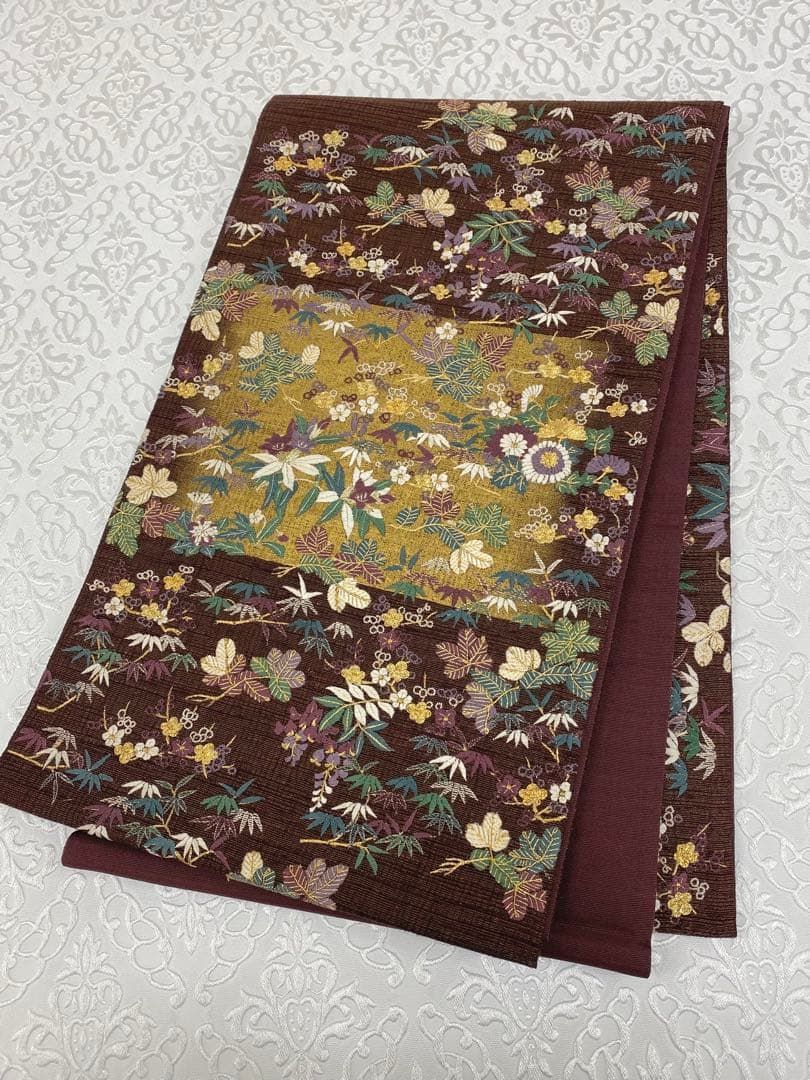 蘇州刺繍 相良刺繍 袋帯 金通し 金彩 金糸 正絹 お太鼓柄 H645 - メルカリ