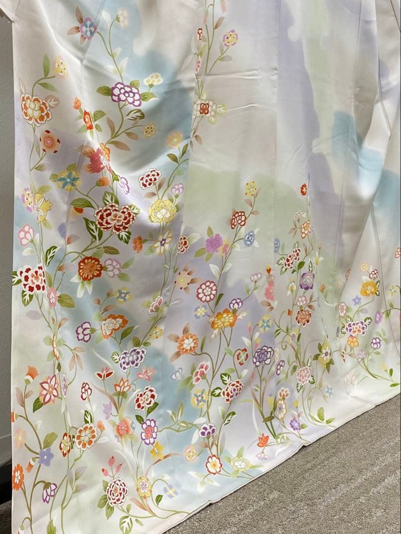 京友禅 桐壺 菱健 訪問着 金駒 金彩 ぼかし染め 雪輪 唐花文様 正絹 躾