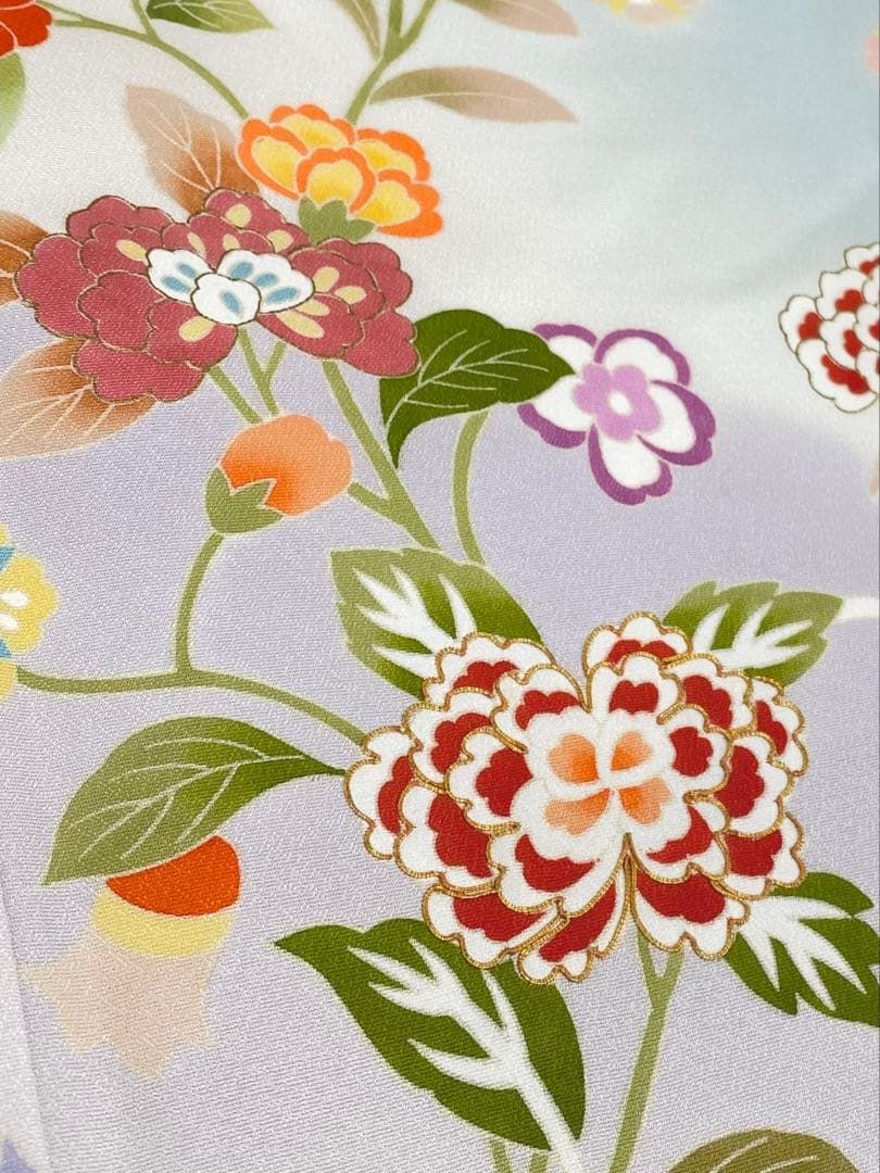 京友禅 桐壺 菱健 訪問着 金駒 金彩 ぼかし染め 雪輪 唐花文様 正絹 躾