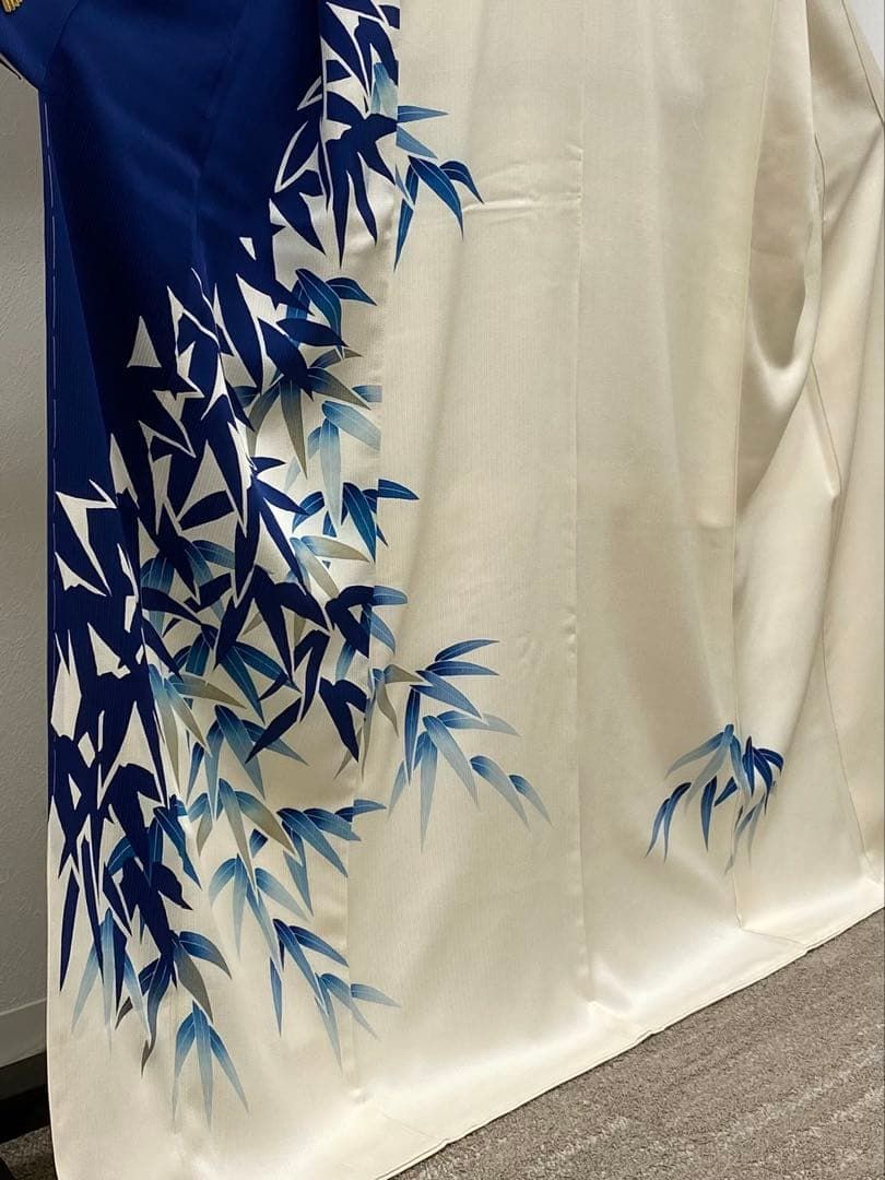 付け下げ 訪問着 型友禅 金彩 紋意匠 笹文様 正絹 躾糸付き KH139