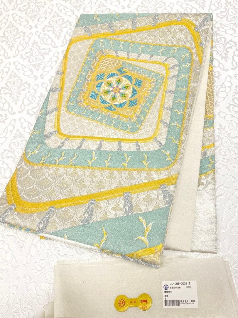 おび弘 西陣織 手織 袋帯 大和錦 銀座きしや扱い モダン 金糸 銀糸 正絹 おび弘 西陣織 手織 袋帯 大和錦 銀座きしや扱い モダン 金糸 銀糸