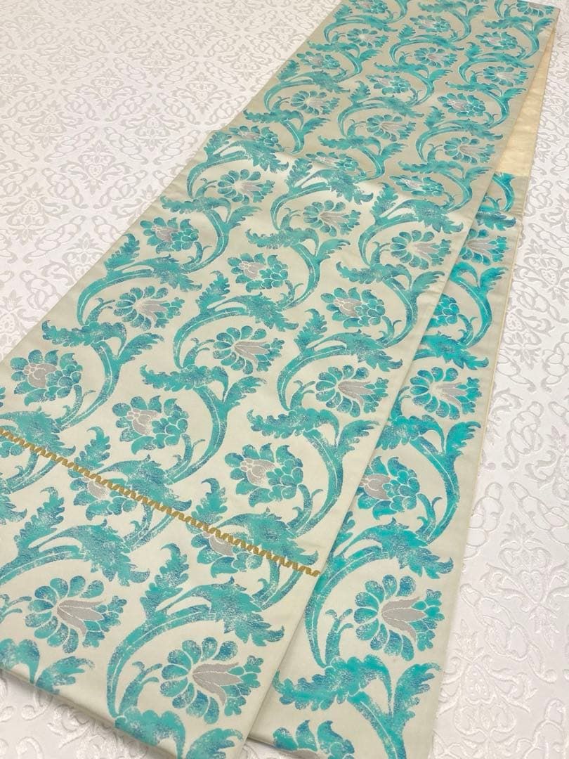 菱屋善兵衛謹製 木野織物 西陣織 袋帯 未使用品 正絹 新橋色系 六通 菱屋善兵衛謹製 木野織物 西陣織 袋帯 未使用品 正絹 新橋色系 六通