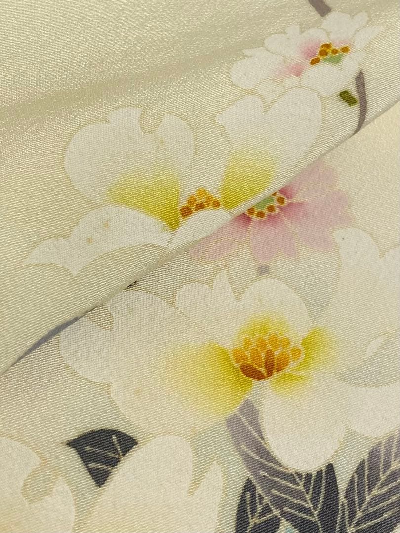 加賀友禅 菊田宏幸 落款入 訪問着 未仕立て品 仮絵羽 「花桃水木