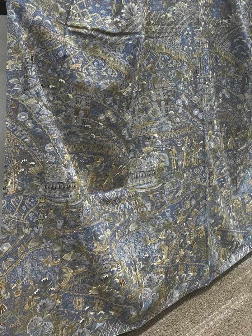 蘇州刺繍 相良刺繍 汕頭刺繍 総刺繍 古代壁画文 コプト 金糸 正絹 躾糸