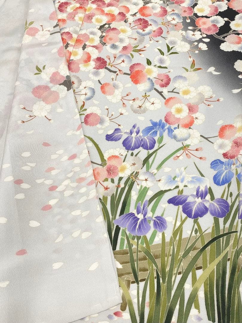 秀美 十日町友禅 訪問着 落款入 未仕立て品 仮絵羽 春夏秋冬 八掛付き