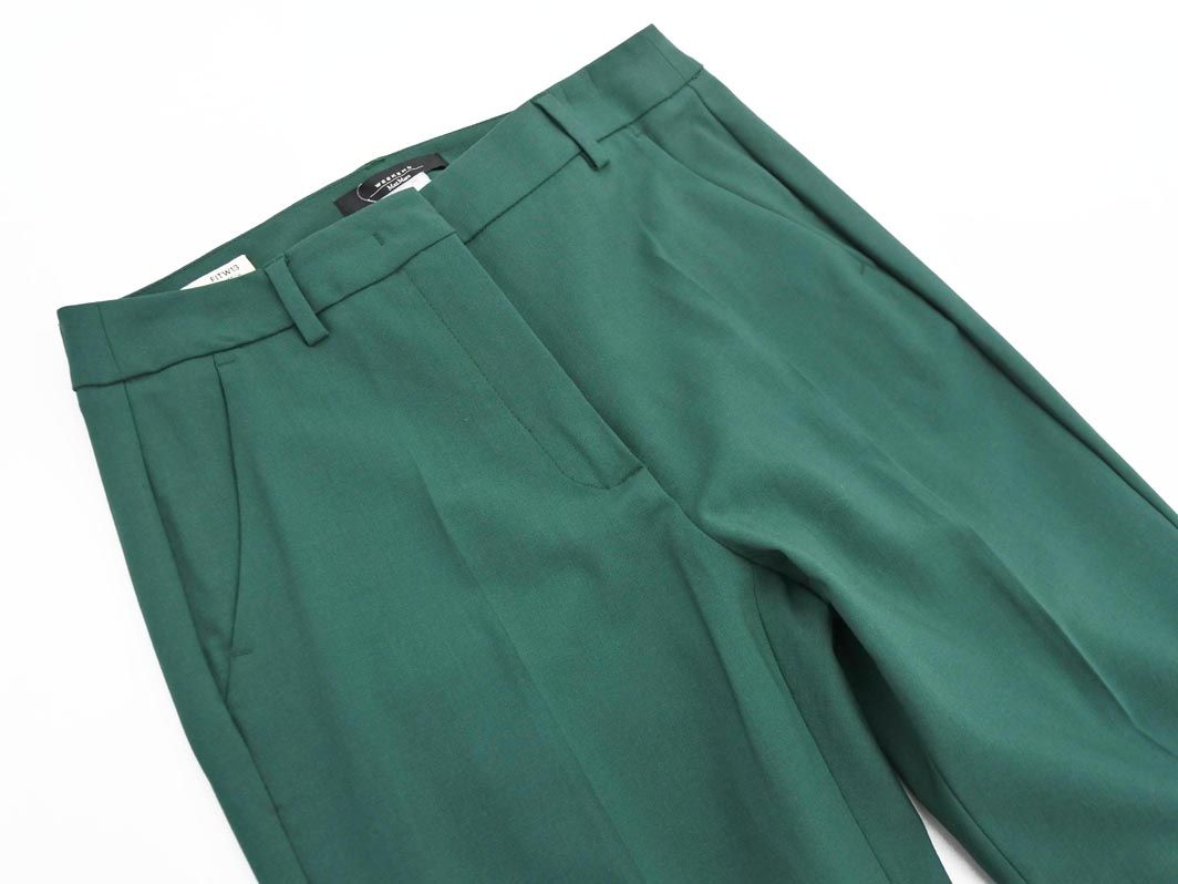 Max Mara マックスマーラ WEEKEND ウール混 トラウザー パンツ size36 緑 レディース