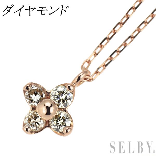 K10PG ダイヤモンド ペンダントネックレス - メルカリ