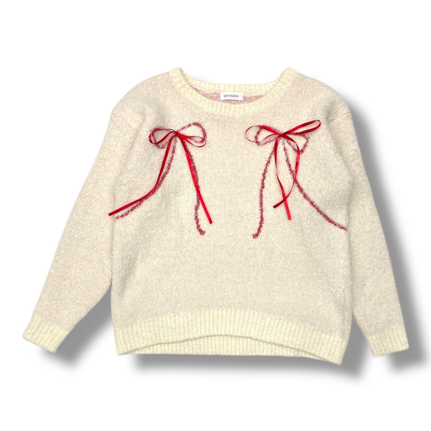 CALNAMUR カルナムール ラッピングリボンジャガードニット セーター