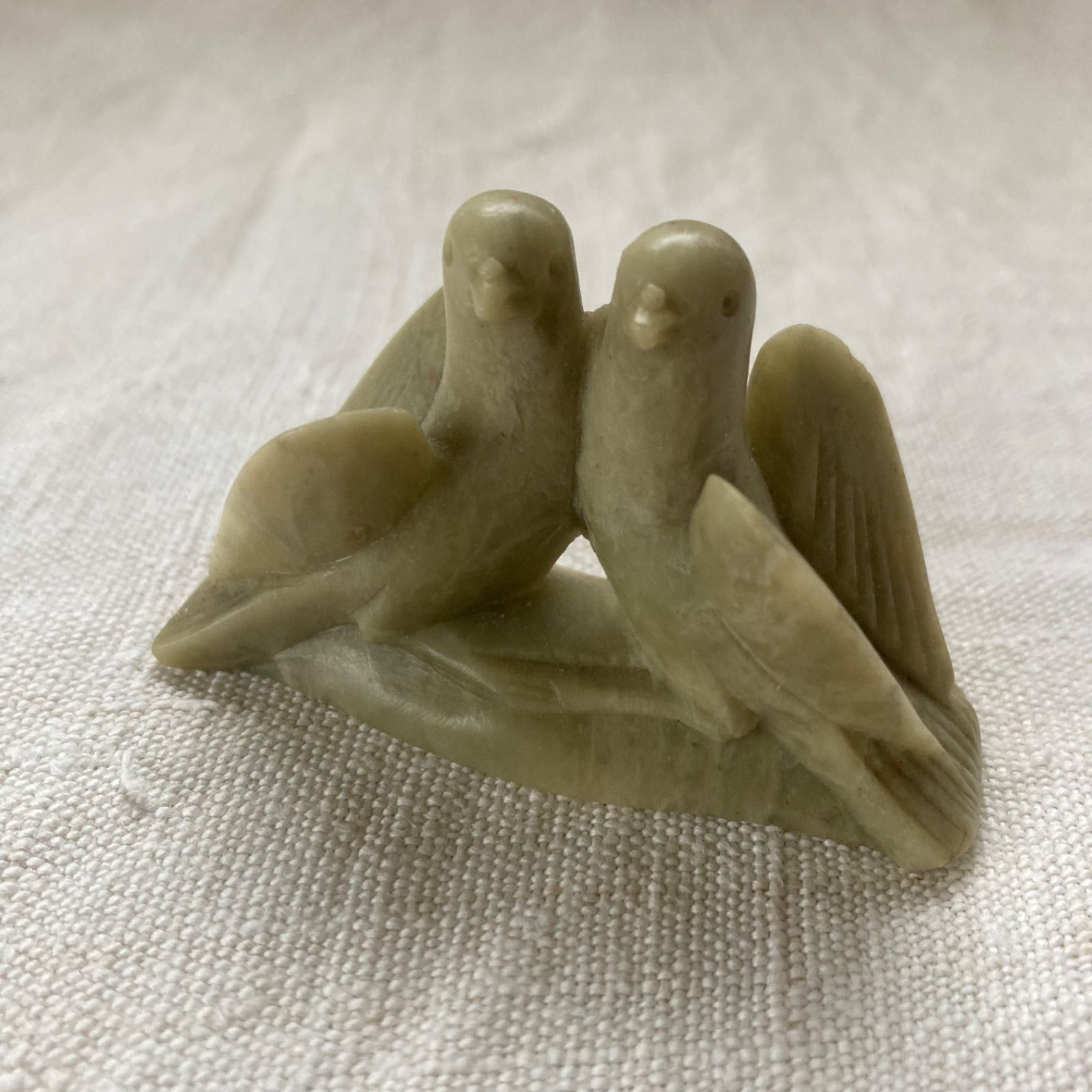石製の鳥の置物 オブジェ 彫刻 ブロカント 古道具 古物 アンティーク 