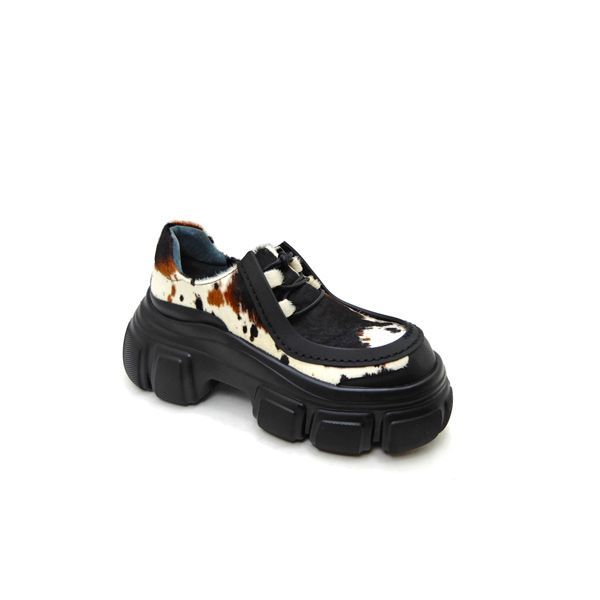 MANA マナ 靴 レディース アニマル 柄 厚底 551199 ブラウン ハラコ トリムチャッカーブーツ カッコいい 履きやすい 大人 おしゃれ 秋 冬